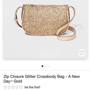 A New Day Gold Glitter Crossbody Bag. NWT